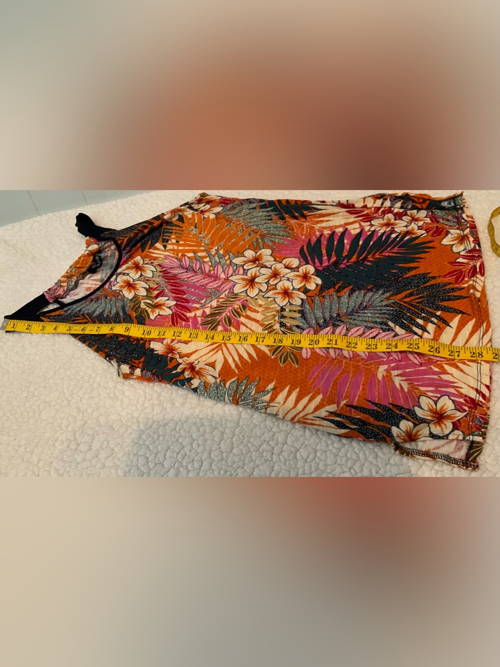 Cable & Gauge Orange Tropical Floral Racerback Tank - Picture 8 of 9